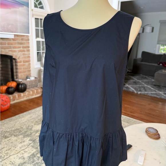 J. Crew Navy Peplum Tank Top - Picture 1 of 4